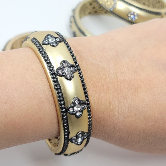 NWT Art Deco Pave CZ Hinged Magnetic Cuff Bangle - Picture 4 of 12